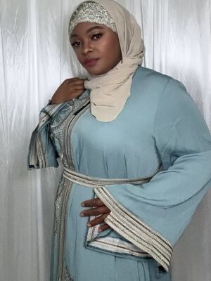 New In 3 Pieces Double Pattern Abaya