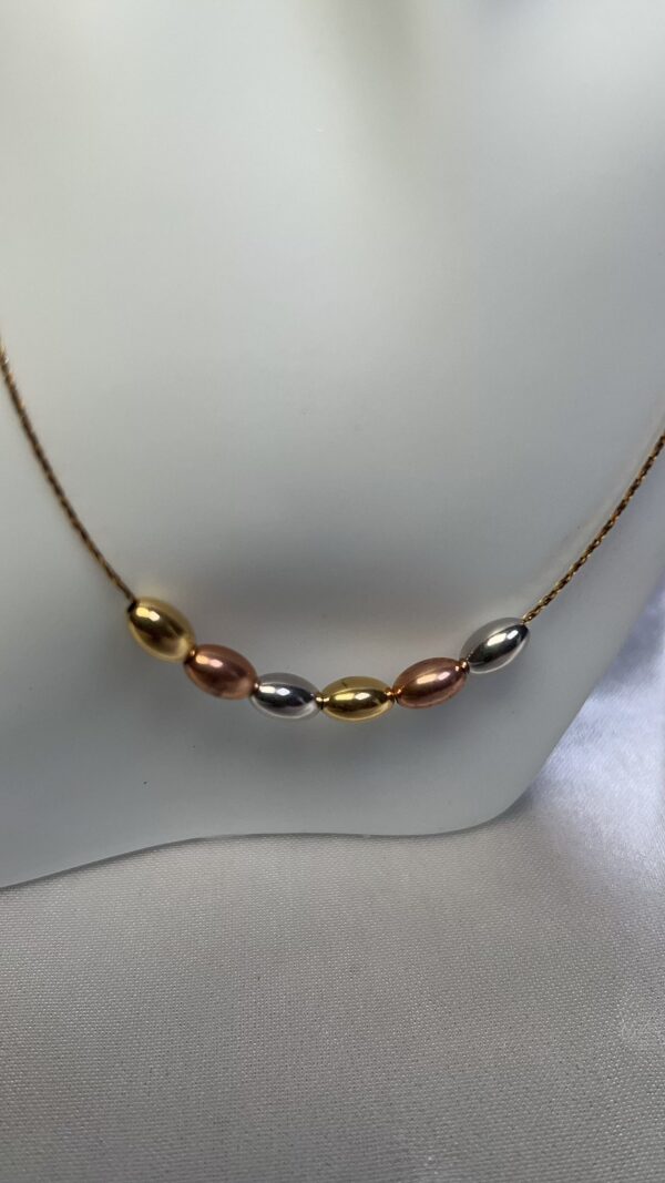 18 Carat 3 Tones Gold Necklace for All Occasions - Image 3