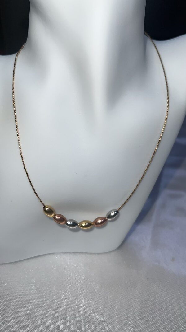 18 Carat 3 Tones Gold Necklace for All Occasions - Image 2