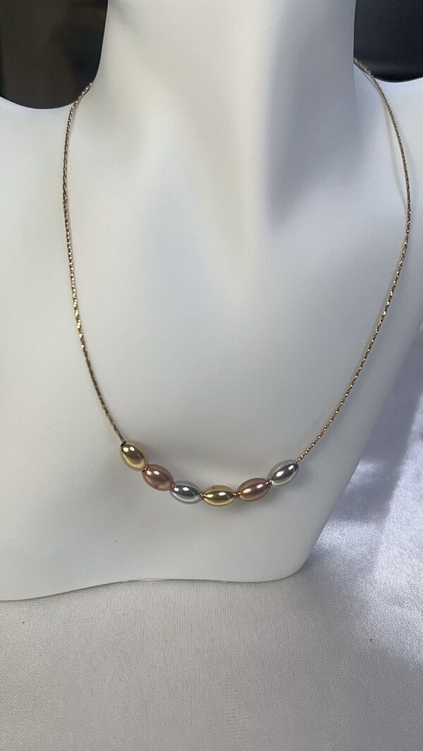 18 Carat 3 Tones Gold Necklace for All Occasions - Image 4