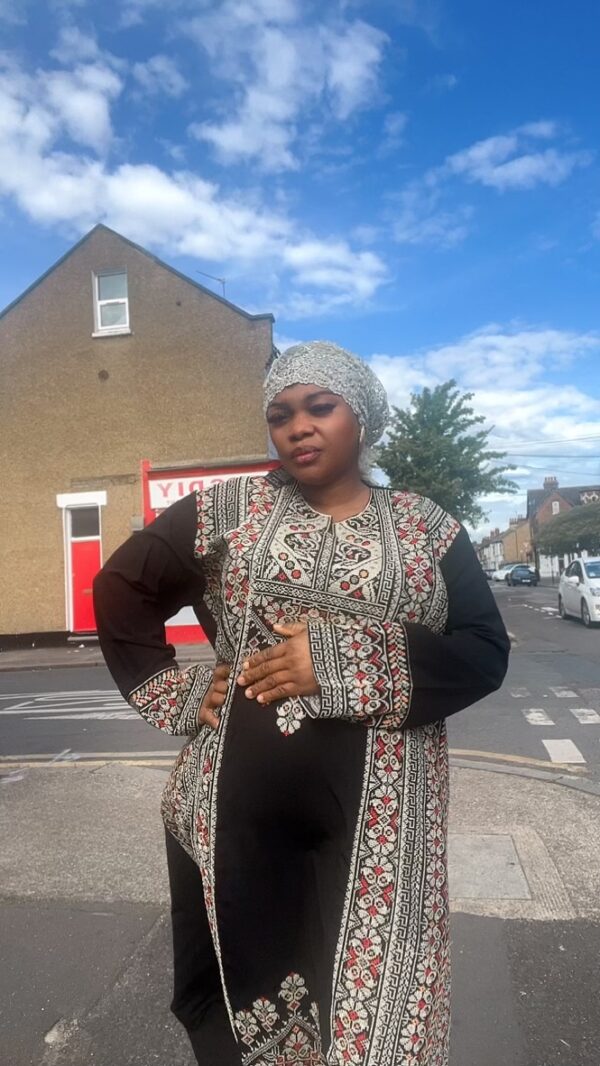 Luxury Beautiful Handmade Embroidery Kaftan made with cotton in black