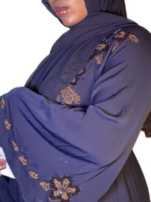 Umbrella Abaya with Bell and Stones comes with scarf.