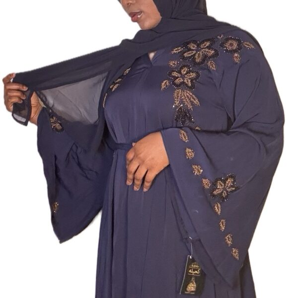 Umbrella Abaya with Bell and Stones comes with scarf. - Image 8