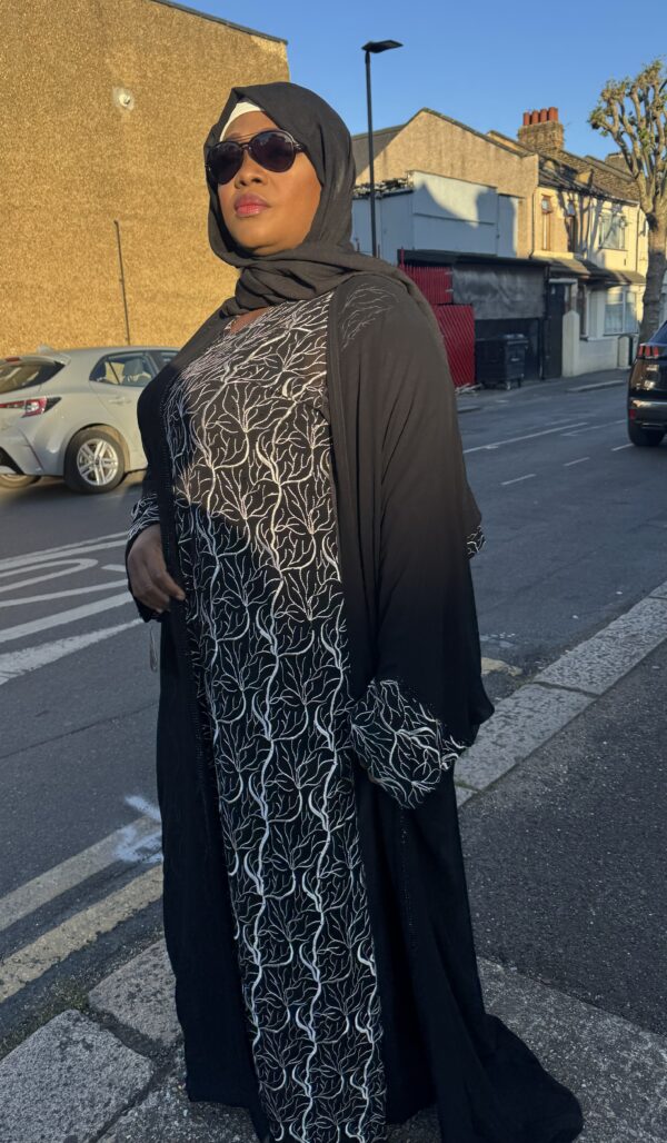Abaya and Inner with Scarf - Women's Fashionable Black Abaya Set with Matching Scarf and Inner Piece - Image 3