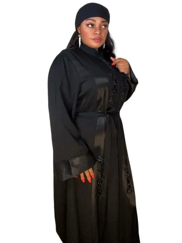 FAD COLLECTION 3 PIECES LUXURY OPEN SILK ABAYA WITH Belt