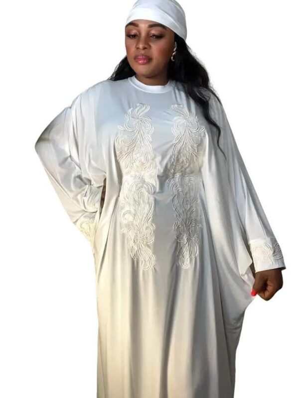 Basic Fad Collection Abaya with Inner Belt and Scarf - Image 3