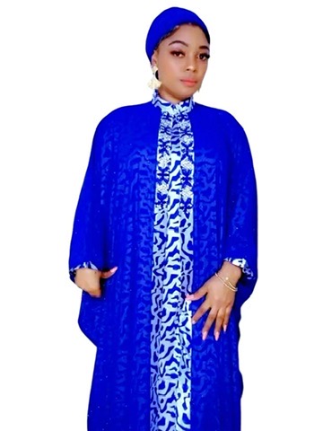 Luxury By Ti 3 Pieces Abaya with Full Stones to the abaya Jacket, Inner with an Inner belt,Comes with Scarf and beaded to the Upper Neck