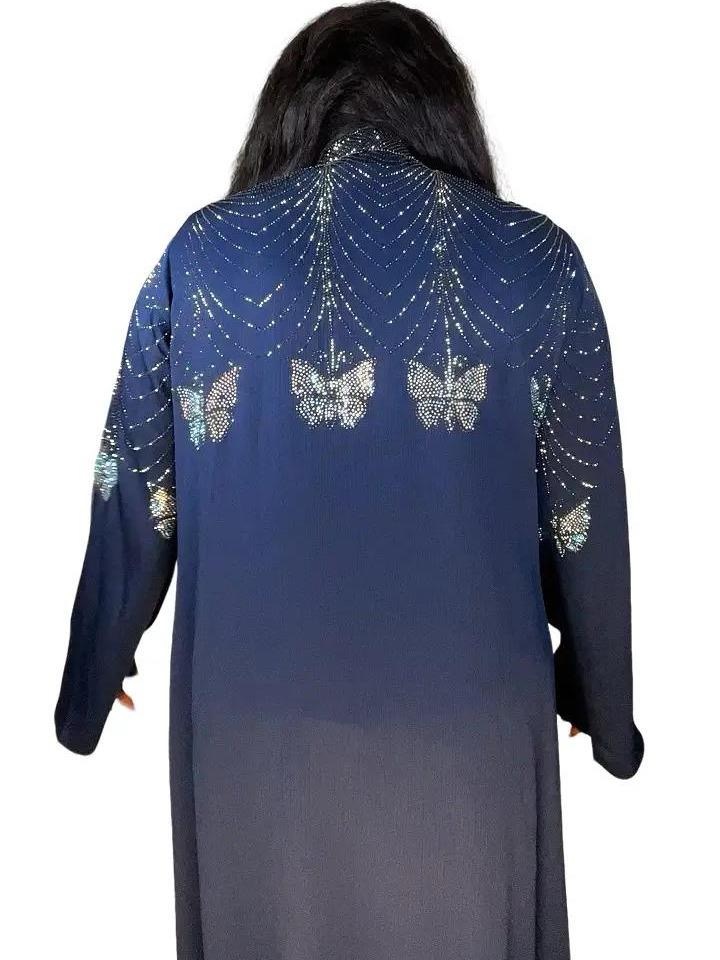 2 Pieces elegant Luxury Abaya with Stone no scarf - Image 3