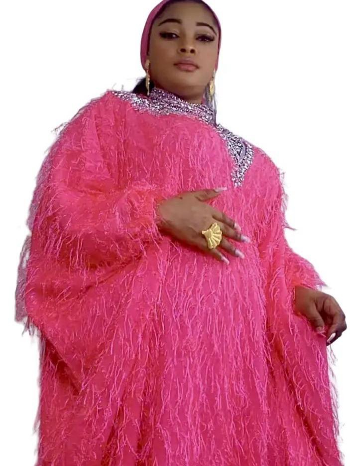 Luxury By Ti Beaded Abaya with Inner Belt & Scarf in Pink & Coffee Brown Elegant Design Available in Different Sizes - Image 3