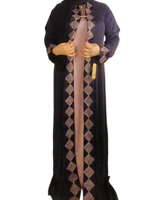 Fad Collection Diamond Cut Abaya with Inner Scarves and Abaya Jacket, come in different sizes and Colours