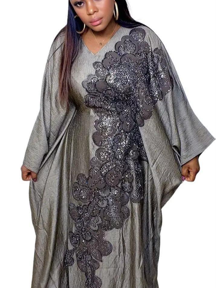 Shafurah Heavily Design on Metallic Luxury Material Batwing Hand with Inner Belt & Matching Scarf for Elegant Wear - Image 2