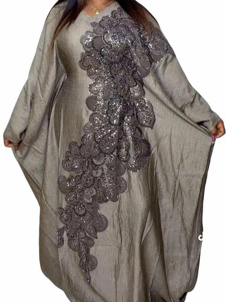 Shafurah Heavily Design on Metallic Luxury Material Batwing Hand with Inner Belt & Matching Scarf for Elegant Wear - Image 3
