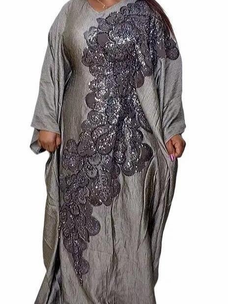 Shafurah Heavily Design on Metallic Luxury Material Batwing Hand with Inner Belt & Matching Scarf for Elegant Wear - Image 4