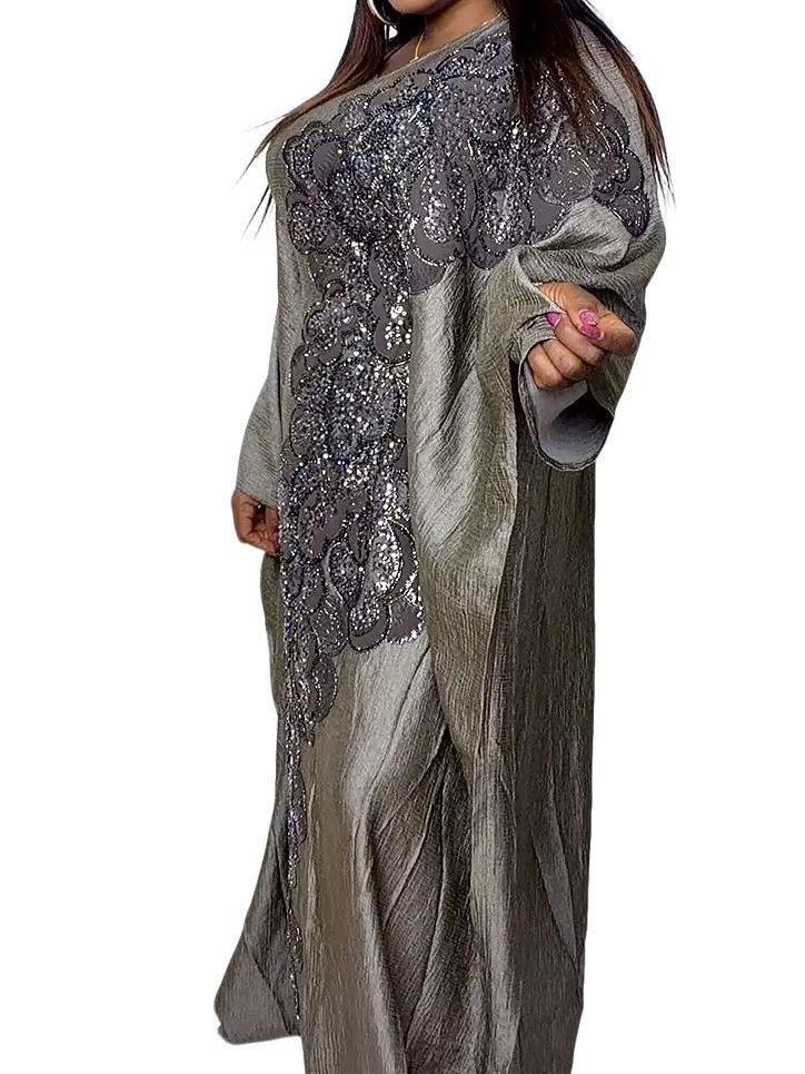 Shafurah Heavily Design on Metallic Luxury Material Batwing Hand with Inner Belt & Matching Scarf for Elegant Wear - Image 5